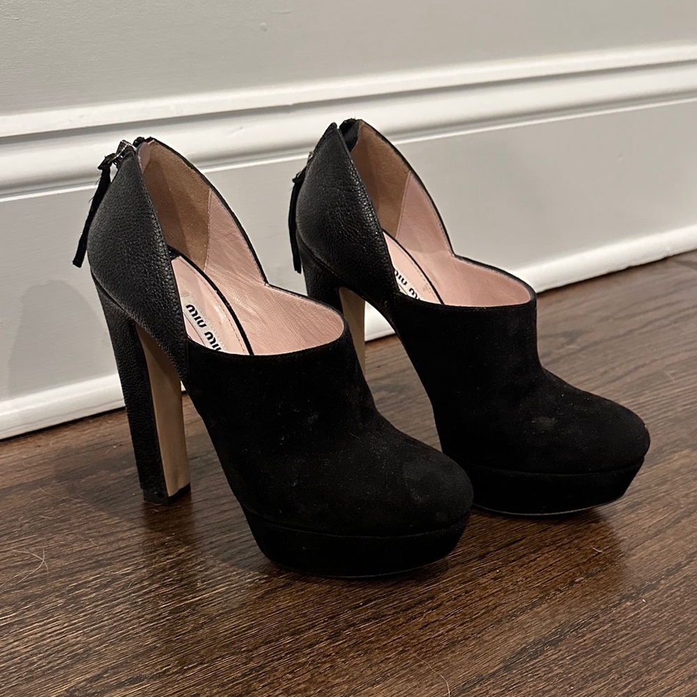 Miu Miu Black Platform Heels